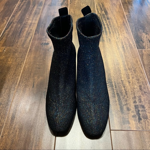 ZARA Glitter Fitted Fabric Heeled Ankle Boots - Picture 3 of 9